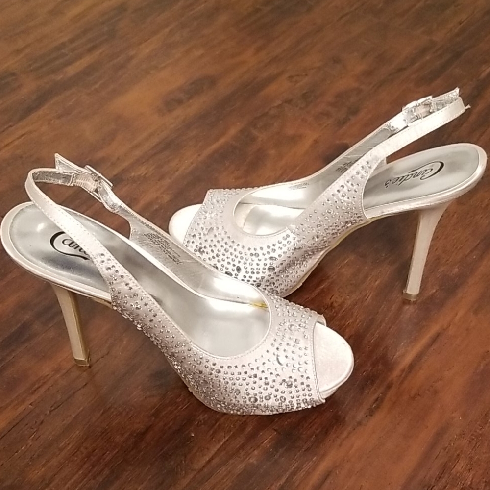 HOT BUYπ₯ NEW Crystal Peep Toe Slingback Heels!!! - Picture 8 of 8